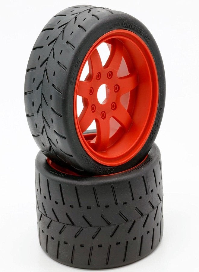 Power Hobbies Powerhobby 1/8 Gripper 54/100 Belted Mounted Rear Tires/Wheels 17mm (2) Arrma Felony/Infraction/Limiitless (Red) - Image 1